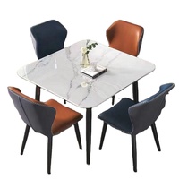 Ensemble table et chaises de salle à manger carrées en marbre, design moderne et luxueux, vente en gros à prix abordable 2025