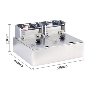 Hot Sale Double Tanks Fish Plantain <strong>Chips</strong> Potato Funnel Cake Frier Chicken Corn Dog Commercial Donut Electric Deep <strong>Fryer</strong> - Product Image 2