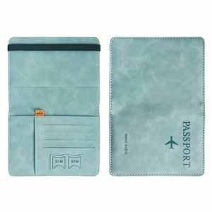 Portefeuille de voyage en cuir PU de luxe de haute qualité, porte-cartes, porte-documents, blocage RFID, sac de passeport sans fermeture, 70g - Product Image 3
