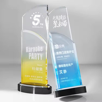 Trophée en cristal personnalisé avec impression UV, logo gravé au laser, dégradé de couleurs, pour cérémonie de remise de prix, souvenirs d'événements