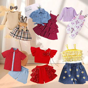 สินค้าใหม่สำหรับฤดูร้อนสำหรับเด็ก ขายส่งเสื้อผ้าเด็กมือสองสำหรับฤดูร้อน Ropa De Bebe จัดส่งแบบสุ่ม สินค้าขายส่งจากจีน - Product Image 1
