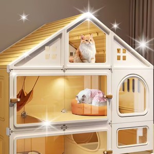 Meilleure Vente En Stock : Maison de Luxe Tout-en-un pour Animaux de Compagnie avec Bac à Litière Intégré, Idéale pour Chats Mignons à Usage Domestique Intérieur - Product Image 3