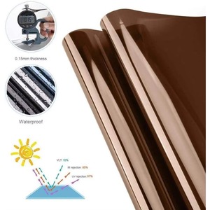 Film de fenêtre réfléchissant argenté à vision unidirectionnelle pour l'isolation thermique et l'économie d'énergie, contrôle solaire pour les vitres des bâtiments résidentiels - Product Image 4