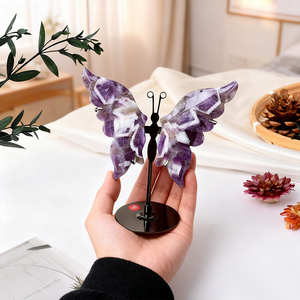 Pierres en cristal de haute qualité en gros, sculptures de papillons en cristal pour la décoration, idéales pour les cadeaux - Product Image 2