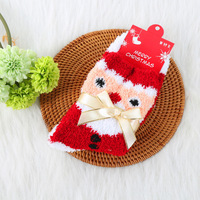 Offre Spéciale Noeud noeud thermique Chaussettes Femmes Fille Floue Ondulation Chaussettes Flocon De Neige Maison Corail Confortable Hiver Cadeau De Noël Chaussettes