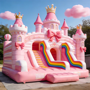 Castelo Inflável Comercial Princesa Rosa, Castelos Infláveis para Casamentos, Trampolim Adequado para Crianças e Adultos - Product Image 2