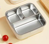 Boîtes à lunch carrées en acier inoxydable Contenants alimentaires réutilisables pour enfants et adultes Boîte à lunch Bento pour l'école et le travail Sans BPA