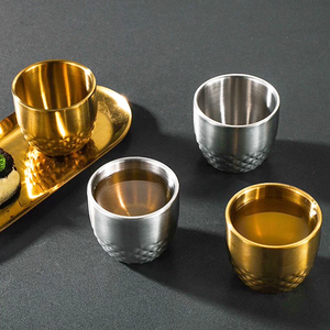 Hui-e HighQuality 304 Taza de doble pared de acero inoxidable Taza a prueba de calor para restaurante y hogar - Product Image 1