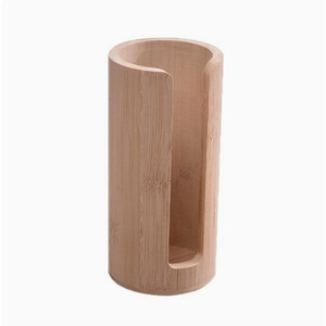 Wooden Toilet <b>Paper</b> Holder Circular Solid Wood No Lid Desktop Storage Box Bathroom <b>Kitchen</b> Use - Product Image 4