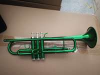 Ready QUALITY Brass Green Trumpet in Bb Key with 3 Piston Stainless Steel Pistons