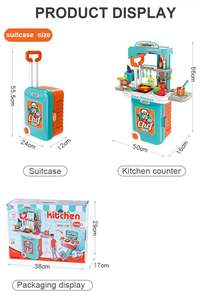 Juego de Cocina de Juguete para Niños, Vajilla, Utensilios, Maleta de Cocina para Niños Pequeños, Juego de Roles - Product Image 5