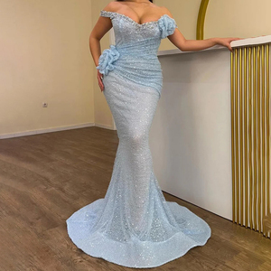 green emerald velvet dress Luxury White Feathers Two Pieces Evening Dress SS363 main image 0