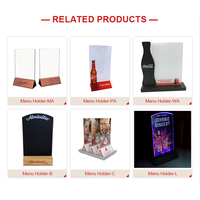 Support de menu de table en acrylique LED personnalisé NIHAO pour restaurant et hôtel en intérieur