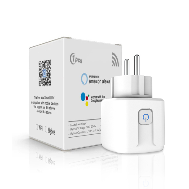 Smart Plug WiFi Socket EU 16A/20A With Power Monitor Timing Function Tuya Smart Life APP Control Works With Alexa Google Home
