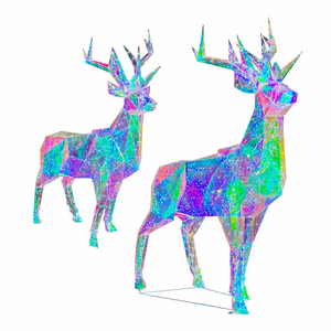 Sculpture de renne lumineuse de Noël, lampes LED RGB, commande par application, étanche IP68, alimentation <span class=keywords><strong>AC</strong></span>, Noël en extérieur - Product Image 2