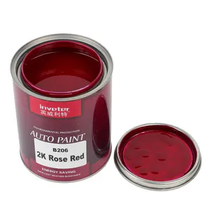 Excellent Weathering Resistance Car Body Paint 2K Car Paint Solid Color Rose Red Top Coat For Car Repair