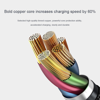 Precio más barato de fábrica con la mejor calidad Android Teléfono móvil Nylon Multi Cargador Luz Micro Tipo C 3 en 1 Cable de carga USB
