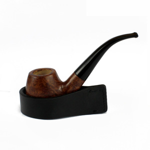 Leather <b>Pipe</b> Holder For Bent Tobacco <b>Pipe</b> Durable Single <b>Pipe</b> <b>Stand</b> Smoking Accessories - Product Image 1