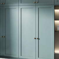 Ensemble moderne intégré chambre et bureau à domicile avec lit, bureau, étagères LED et armoire pleine hauteur – Mobilier multifonctionnel sur mesure
