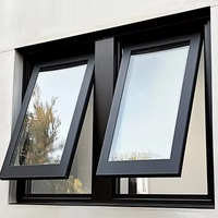 Fenêtre en aluminium AS2047 à double vitrage, à ouverture fixe, à battant supérieur, à auvent, coulissante, à battant français, à casement, en métal, pour la vente en gros