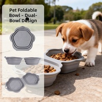 Bol pliable pour animaux de compagnie en silicone, nouveau style, mignon, portable, pour boire et manger, pliable, pour chat