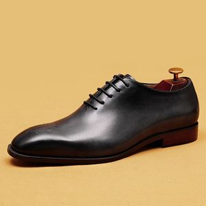 Mocassins en cuir formels pour hommes, fabriqués à la main, style britannique, en cuir de vache véritable, chaussures de mariage à enfiler - Product Image 3