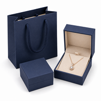 Boîte à bijoux en velours personnalisée, boîte à collier noire en kraft, emballage à l'épreuve des enfants avec poignée