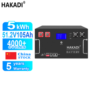 Paquete <span class=keywords><strong>de</strong></span> Baterías HAKADI 51.2V 105AH LFP, Paquete <span class=keywords><strong>de</strong></span> 48V con Celdas EVE LF105A Grado A, BMS <span class=keywords><strong>de</strong></span> 100A, Más <span class=keywords><strong>de</strong></span> 4000 Ciclos, para Almacenamiento <span class=keywords><strong>de</strong></span> Energía en el Hogar - Product Image 1