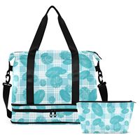 Set Tas Perjalanan Duffle untuk Yoga, Gym, dan Liburan Akhir Pekan dengan Desain Cangkang Opihi Hawaii, Logo Kustom, untuk Pria dan Wanita
