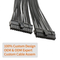 Kit de Cables de Extensión de Alimentación PSU ATX de 24 Pines Personalizado con Adaptador, Núcleo de Cobre e Iluminación RGB para Uso en Computadoras/Máquinas