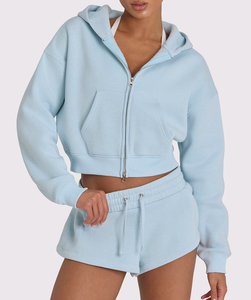 Set di Alta Qualità per <span class=keywords><strong>Donna</strong></span>: <span class=keywords><strong>Felpa</strong></span> con Cappuccio e Pantaloncini <span class=keywords><strong>in</strong></span> Misto Cotone Ecologico Stampato, <span class=keywords><strong>Felpa</strong></span> Girocollo Personalizzabile - Product Image 4