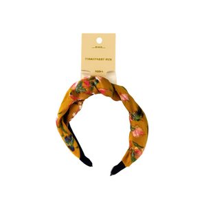 Fascia per Capelli in Velluto a Coste con Nodo Floreale Diatema, Accessorio Moda Donna con Piccolo Design Floreale, Alta Qualità, Stile Casual - Product Image 1