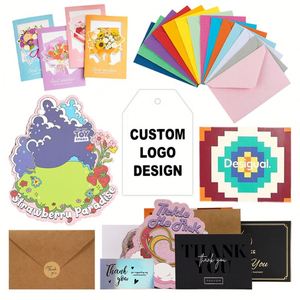 Wholesale Custom Thank You Cards for Small Business DIY Christmas Greeting Cards Promotional Gift Cards Blank Postcard Printing