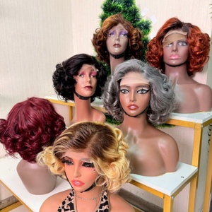 Wholesale Original Human Hair Highlight Piano Color <b>Black</b> Color 99j Color Loose Bouncy Wig 100% Human Hair 5*5 <b>Lace</b> Wig - Product Image 1