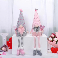 Affascinante Set di 2 Gnomi di San Valentino in Peluche con LED, Design a Cuore Fatto a Mano, Regalo Romantico per Innamorati