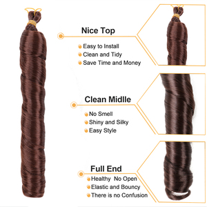 Mèches Tressées Bouclées Françaises en Gros, Cheveux Synthétiques Lisses au Crochet pour Tresses Africaines 150g 24 Pouces - Product Image 2