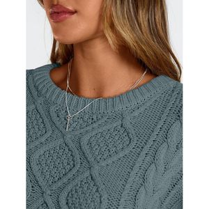 Pull en maille torsadée surdimensionné pour femme, col rond, vêtements d'hiver confortables, anti-boulochage, manches longues, style décontracté - Product Image 5