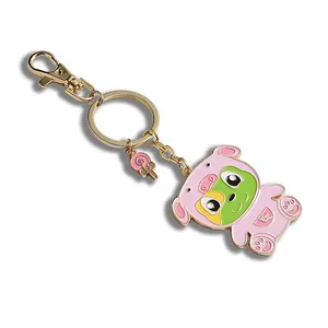 Esmalte macio Custom Logo Pig Pets Metal Keychain Chaveiro moda alta qualidade