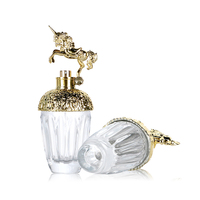 Envase de Vidrio Decorativo de Dos Tonos, 1.7oz/2.7oz, Fondo Grueso, Bomba Surlyn, Acabado Dorado, Botella de Perfumería Premium
