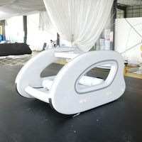 Yacht de fête gonflable de luxe, bateau gonflable électrique portable avec plancher antidérapant pour les vacances à la plage et en station balnéaire