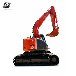 Excavadora de cadenas Hitachi 135 usada, 14 toneladas, cucharón de 0.5m³, marca original japonesa, excavadora de construcción mediana, pocas horas, buen estado. - Product Image 1