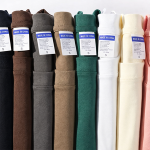 Wholesale Custom Oversize Drop Shoulder Cotton Casual Men's Heavyweight T-shirt with <b>Logo</b> Print Option Men's Round Neck - Product Image 1