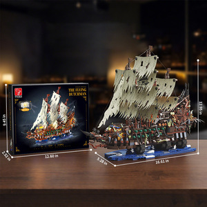 Bateau pirate <span class=keywords><strong>Flying</strong></span> <span class=keywords><strong>Dutchman</strong></span>, modèle de blocs de construction, jouet DIY, ensemble de blocs en plastique ABS, thème bateaux, jouet unisexe - Product Image 3