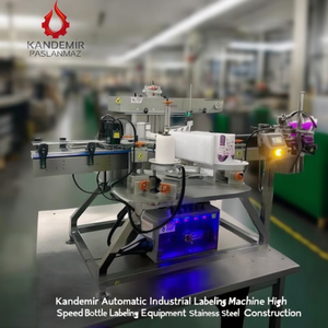 Machine d'étiquetage industrielle automatique Kandemir, équipement d'étiquetage de bouteilles à grande vitesse, construction en acier inoxydable - Product Image 3