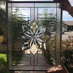 Panel de Vidrio Ovalado Artístico Tiffany Hecho a Mano de 3mm de Grosor, Vidrio Biselado para Puerta, Ventana o Decoración de Sala de Estar - Product Image 4