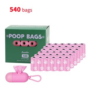 Sacs à déjections canines biodégradables écologiques en gros, nouveau motif imprimé rose, épaisseur 1,4, en matériau EPI soyeux, sacs à déchets pour animaux de compagnie - Product Image 5