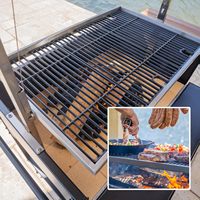Barbecue argentin de style Santa Maria, chariot en acier hautement résistant pour le camping en intérieur, rôtissage et cuisson au charbon de bois