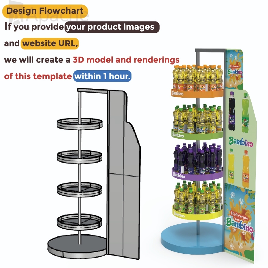 Multi-layer Beverage Display Rack Durable Metal Display Stand for Retail Store & Supermarket for Drink Sale — view 4