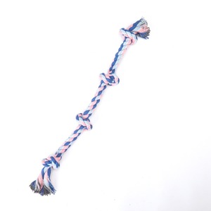 Çevre Dostu Lüks Köpek Oyuncağı Büyük Çift Katlı Üç Düğümlü Diş Temizleyici Pamuk Halat Isırmaya Dayanıklı Ses Çıkaran Tavuk Aromalı 160g - Product Image 2