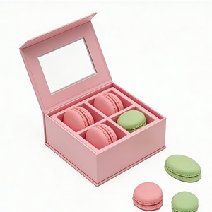 Gift Cardboard Premium Macaron Box Eco-friendly Paper Box square Cardboard Box Paper Shipping Rigid Box - Product Image 3